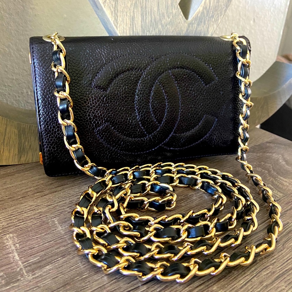 🖤⚜️Chanel Timeless Wallet on Chain WOC Revamp / Wristlet Option Clutch Crossbody